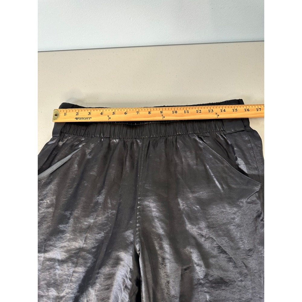 Pilcro Liquid Parachute Pants Size M Black Satin Elastic Waist Anthropologie - Picture 8 of 15